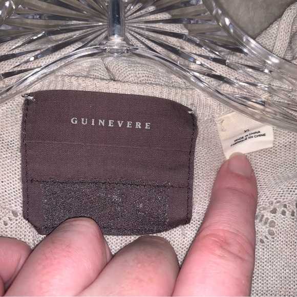 Anthropologie Guinevere Cream Open-Front Ruffle Cardigan XL - Picture 3 of 9